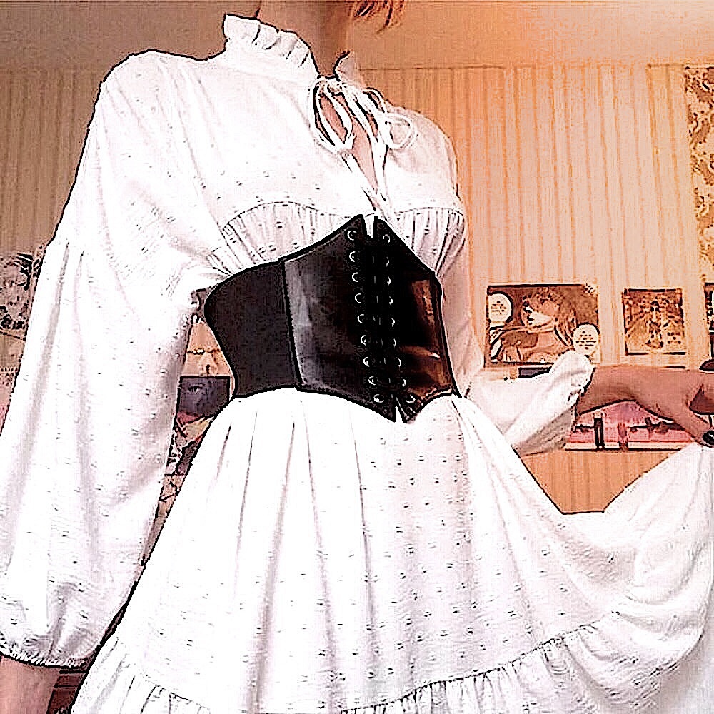 New Faux leather black lace up corset - Picture 4 of 15